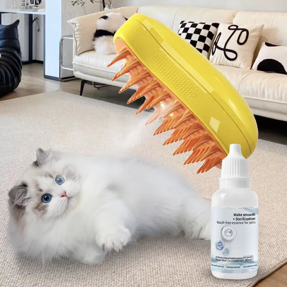3-10Pc Cat Steam Brush Wash Free Essence Hair Serum Animal Grooming Essence Cat Dog Depilation for Cat Steamy Brush Pet Cleaning