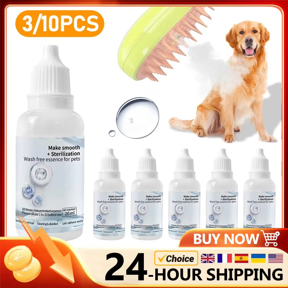 3-10Pc Cat Steam Brush Wash Free Essence Hair Serum Animal Grooming Essence Cat Dog Depilation for Cat Steamy Brush Pet Cleaning